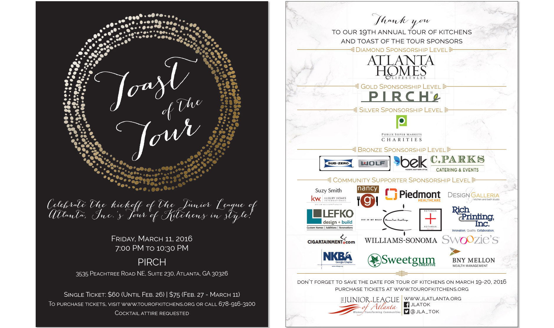 Toast of the Tour invitation