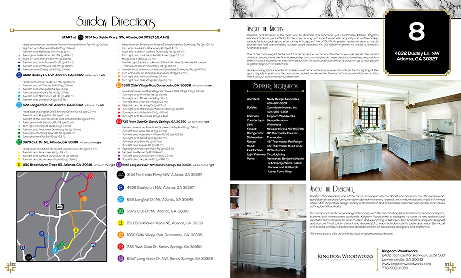 Tour of Kitchens - Sunday directions and kitchen 8