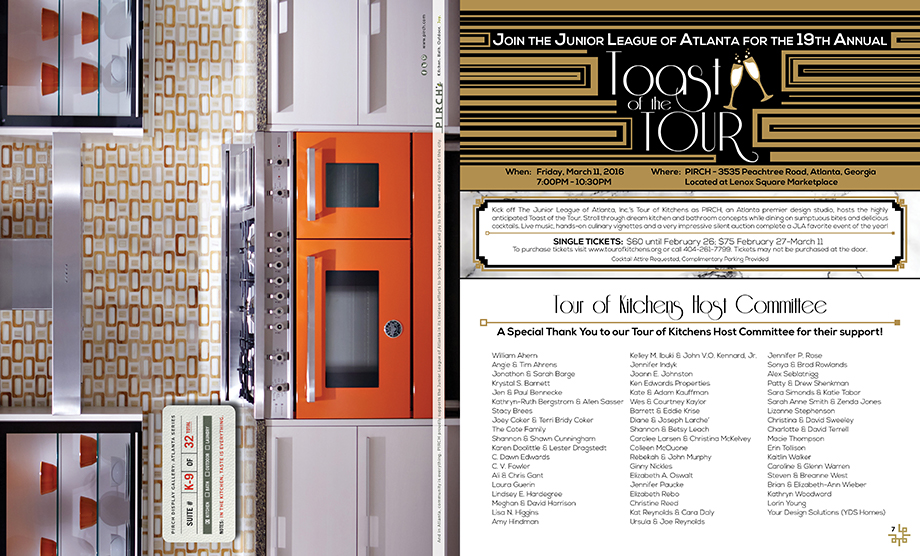 Tour of Kitchens ads and Toast of the Tour